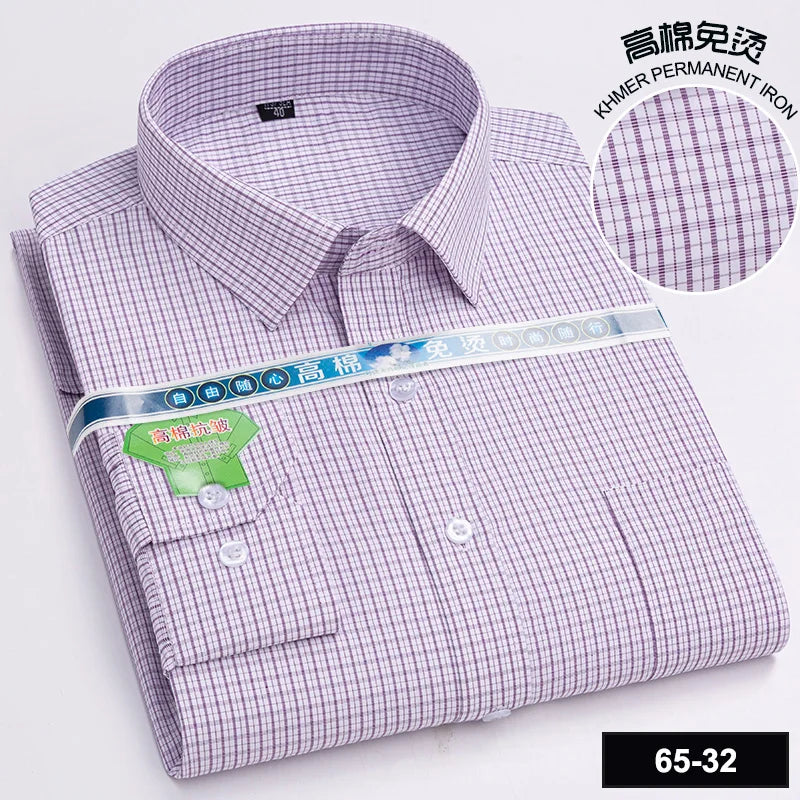 Men's Long Sleeve Casual Shirts Fashion Print Cotton Standard Fit Button Pocket Soft Shirts For Man Office Business Dress New