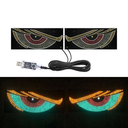 1/2PCS Devil Eyes Light USB-Powered LED Matrix Panel DIY Programmable Flexible LED Screen with App Control for Cars Windshield