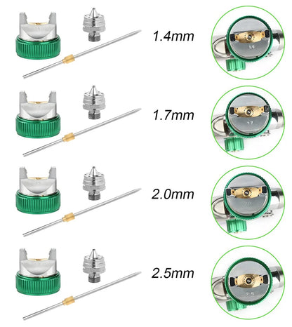 HVLP Professional Spray Gun 1.4/1.7/2.0/2.5mm Steel Nozzle Gravity Spray Gun Portable Car Paint Spray Gun DIY Spray Paint Kit
