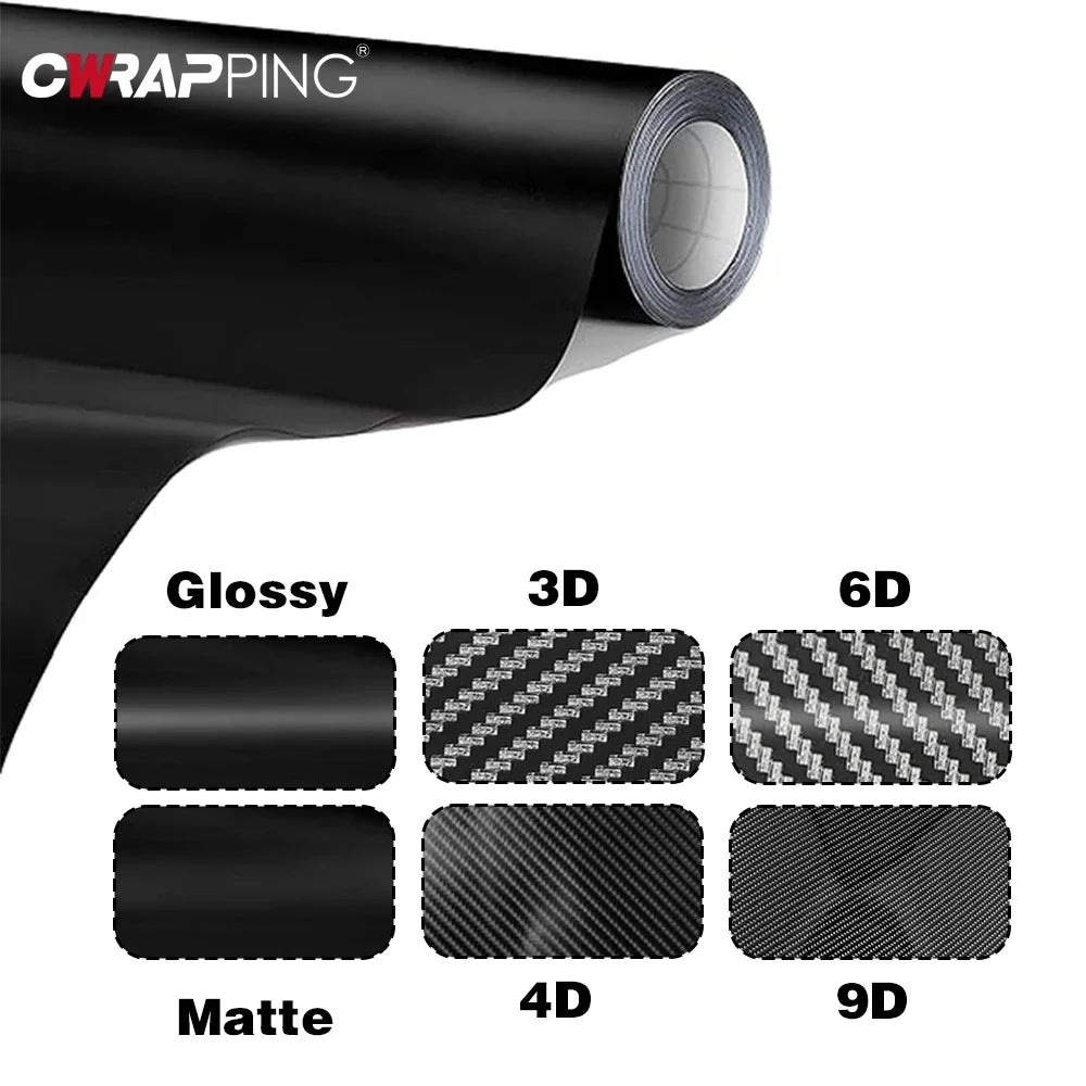 Car Stickers Black Carbon Fiber Vinyl Wrap Film 150*50cm Gloss Carbon Fiber Motorcycle Wrap Waterproof Film for Cars Accessories