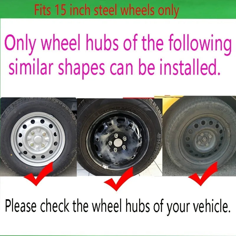 R15 4pcs/set Universal Car Iron Steel Wheel Hubcaps Trim 15 inch Car Replacement Tires Wheel Cover Caps for Iron Steel Wheel