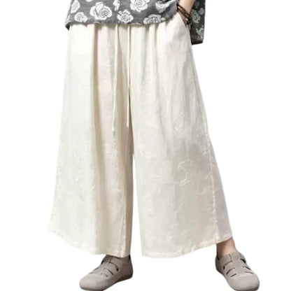 Loose Cropped Wide-leg Pants Women Summer Casual Pant LX5850