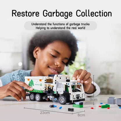 2026 Sanitation Truck Series Garbage Sanitation Truck Children's puzzle technical Toys Creative Building Blocks For Kids Gifts
