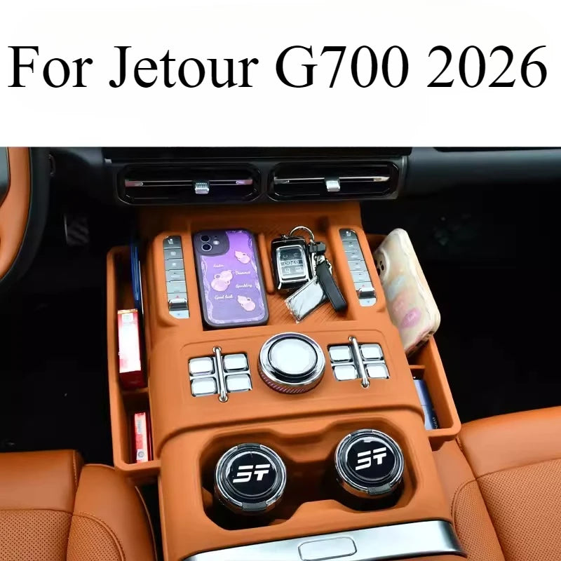 For Jetour G700 2026 Central Control Wireless Charging Silicone Pad Dustproof Anti-slip Mat Center Console Storage Box