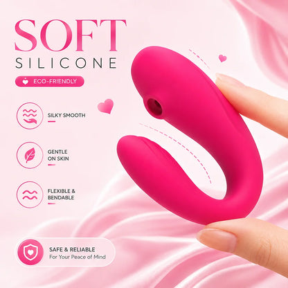App Control Wearable Vibrator for Women 6-Vibration 6-Suction Modes Soft Silicone Quiet IPX5 Water Resistant Magnetic Charging