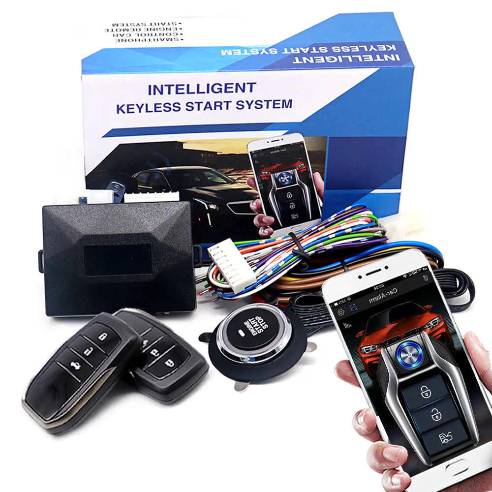 Universal Car Alarm Auto Start Stop System Remote Control Engine Ignition Autostart Kit Keyless Push Start System Car Accessorie
