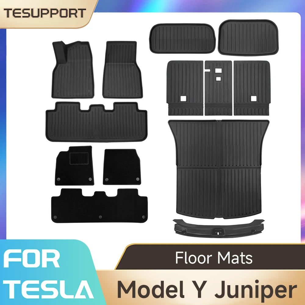 For Tesla Model Y Juniper 2026 Accessories TPE Floor Mats Cargo Liner Waterproof Trunk Mat for Tesla Model Y Juniper Accessories