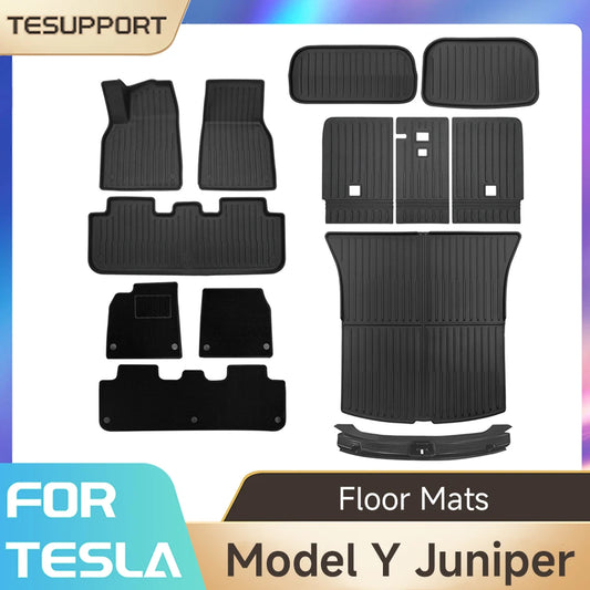 For Tesla Model Y Juniper 2026 Accessories TPE Floor Mats Cargo Liner Waterproof Trunk Mat for Tesla Model Y Juniper Accessories
