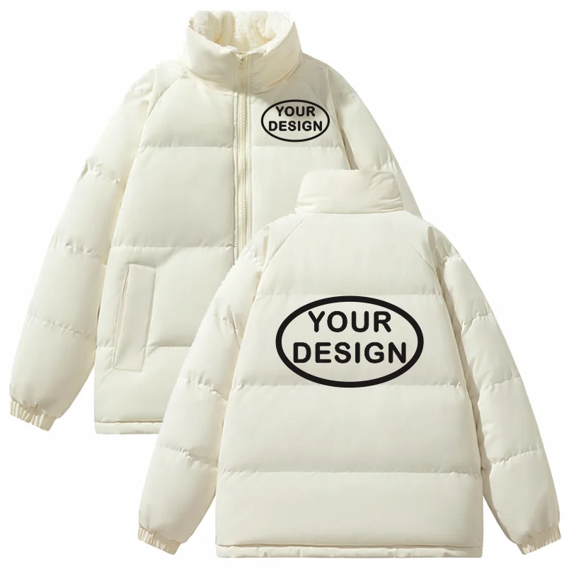 New Men's Parker Coat Logo Customized Printed Warm Casual Jacket Thickened Winter Coat Down Jacket Solid Color Fashion Jacket