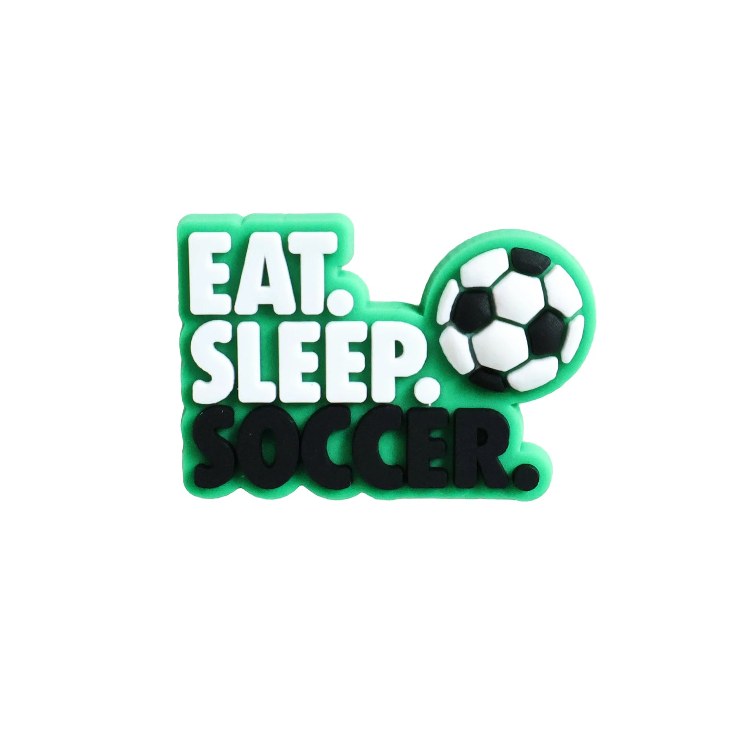 1-20PCS Sport Eat Sleep Soccer PVC Shoe Charms Sandals Shoes Ornaments Buckle Clog Hole Slipper Accessories Holiday Present