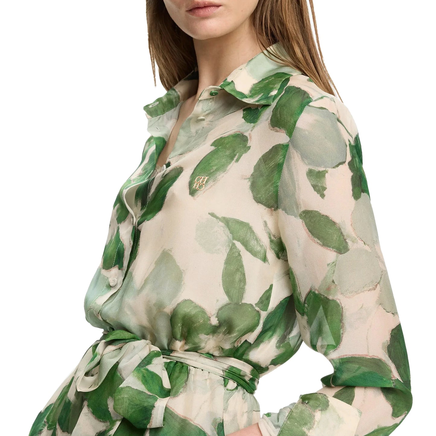 Women's Fashionable Casual Printed Long Sleeved Office Shirt