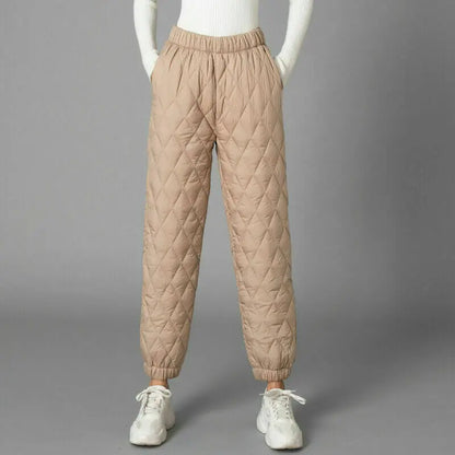 2025Women Winter Down Cotton Pants Large Size Thicked Thermal Quilted Cotton Trousers Middle Aged Elderly Mama Warm Pants M-3XL
