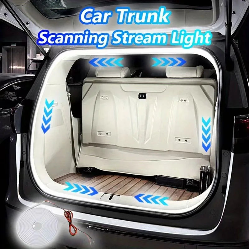 2/4M Car High Brightness Trunk Lighting Ambient Light Interior Decoration LED Wiring Free Automatic Sensing Tailgate Light Strip