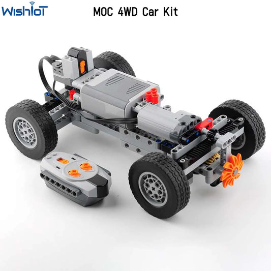 MOC 4WD Remote Control Car Chassis Kit With 62.4*20mm Wheel Four-Wheel Drive Technical Car M Motor Servo Motor AA Battery Box