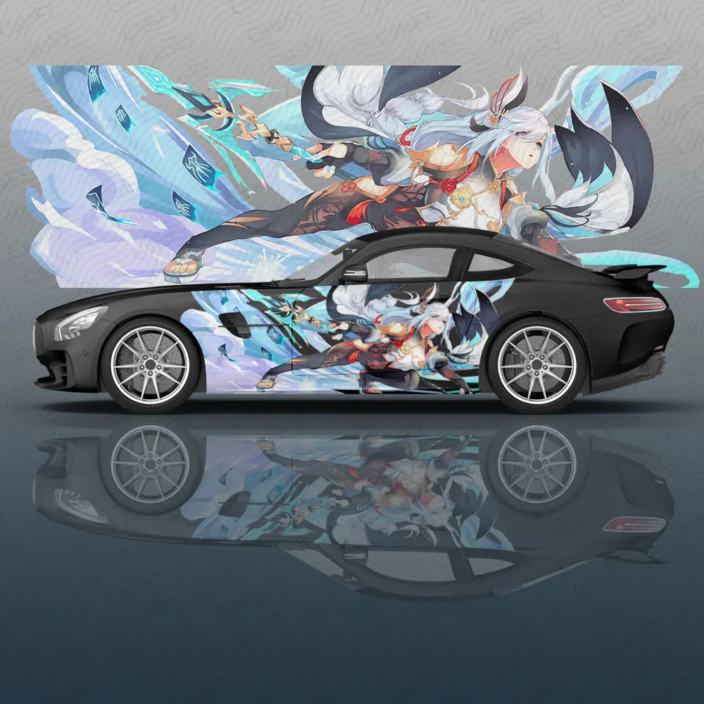 Shenhe Genshin Impact animal Car Decal Protective Film Vinyl Racing Side Graphics Wrap Accessories Spray Paint auto Stickers