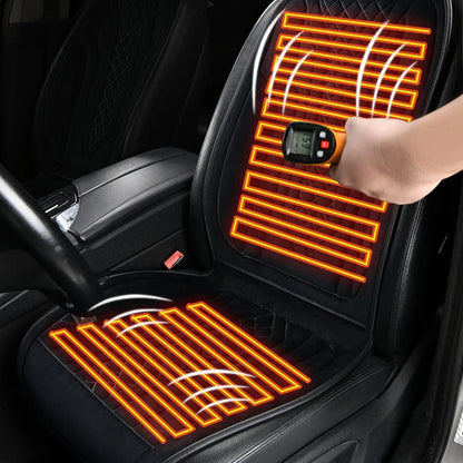 12V/24V Graphene Heated Car Seat Cushion Fast Heating Temperature Control Safety Protection Universal Car Seat Protector Cover