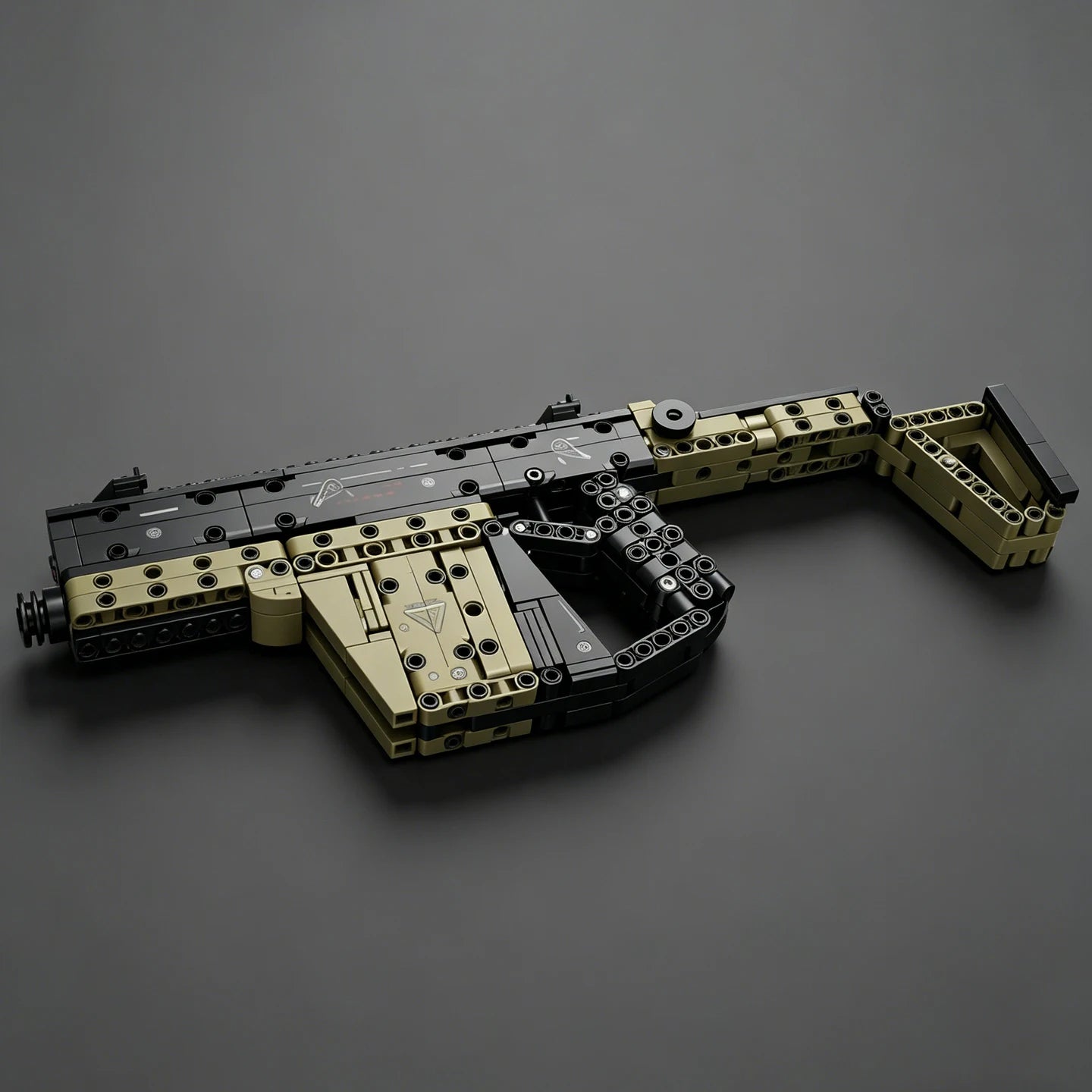 2026 New Vector Submachine Gun Military Equipment Building Block Gun  - Educational Toy Gun with Folding Stock