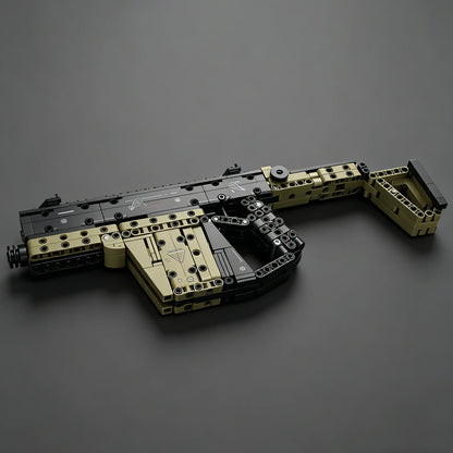 2026 New Vector Submachine Gun Military Equipment Building Block Gun  - Educational Toy Gun with Folding Stock