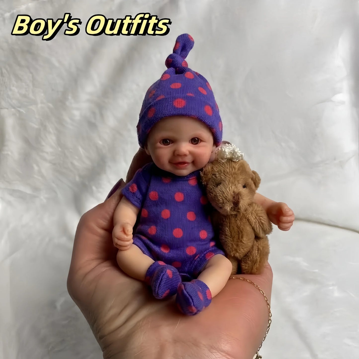 6 Inch Cuddly Mini Palm Silicone Bebe Reborn Girl & Boy Flexible Soft Touch Can Washable Lifelike Reborn Silicone Doll