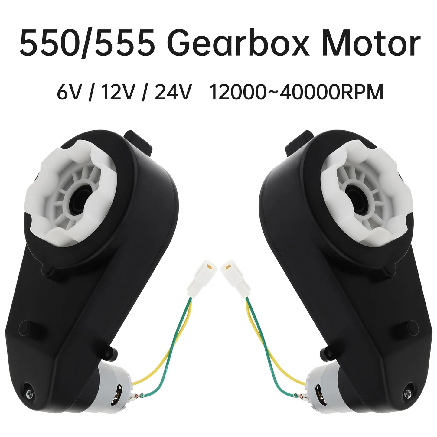 2Pcs RS550/555 Kids Ride On Toys Car Motors Gearbox 6/12/24V Car Wheels Gearbox High Speed DC Motor Tools for Remote Control Car