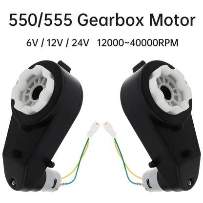 2Pcs RS550/555 Kids Ride On Toys Car Motors Gearbox 6/12/24V Car Wheels Gearbox High Speed DC Motor Tools for Remote Control Car