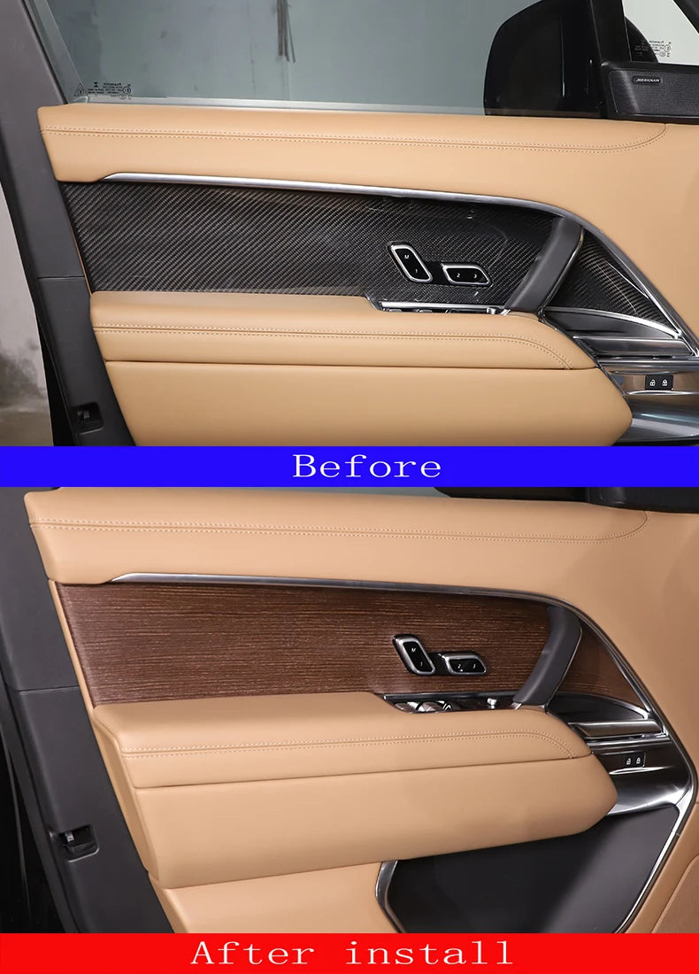 cheya Real Carbon Fiber Car Center Control Panel, Car Inner Door Panel for Land Rover Range Rover Vogue L460 2024+ Accessories
