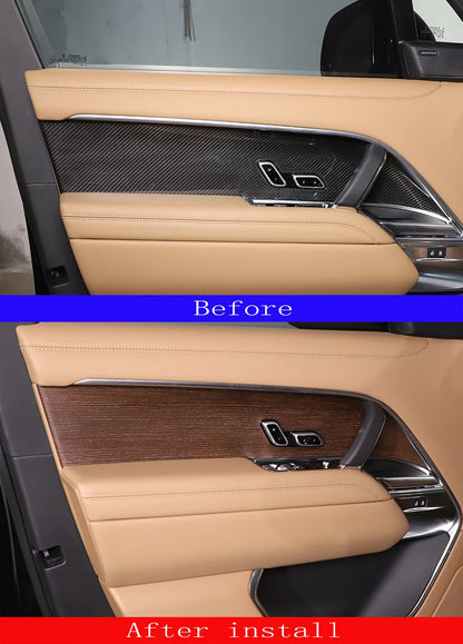 cheya Real Carbon Fiber Car Center Control Panel, Car Inner Door Panel for Land Rover Range Rover Vogue L460 2024+ Accessories
