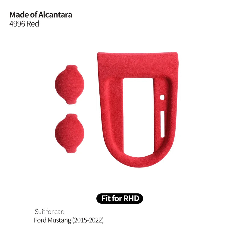 Made of Alcantara For Mustang Car Center Console Gear Shift Panel Trim Sticker and Gear Shift Boot Cover Interior Accessories