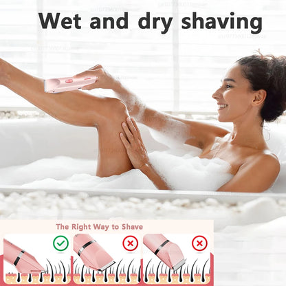 Electric Razor Woman Shaver Painless Mustache Epilator Leg Bikini Body Hair Trimmer for Women Facial Epilator Hair Remover