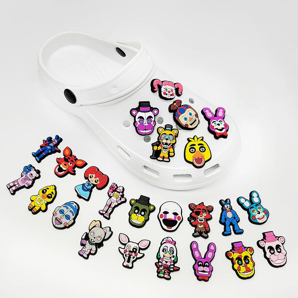24-100pcs Cute Shoe Charms For Bubble Slides Clog Sandals,PVC Shoe Decorations Accessories Pins For Kids Christmas Birthday Gift