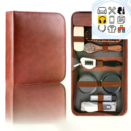 HorseHair Shoe Brush Set Leather Care Cleaning Polishing Tools Cleaner Shoehorn White Shoes Maintenance Kit Soft Wood Washing
