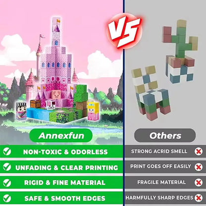 Princess Castle World Magnetic Block Set Fantasy Girl Magnetic Building Blocks Mine World Magnet Cube Birthday Gift DIY Toy