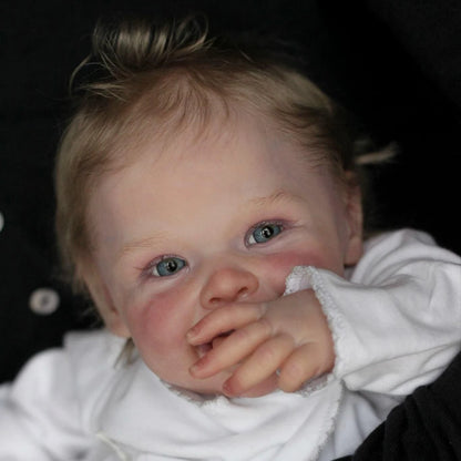 NPK 20inch Lifelike Reborn Doll Newborn Harper Soft Touch Cuddly Body Doll Handmade with Genesis Paint Visible Veins Multiple