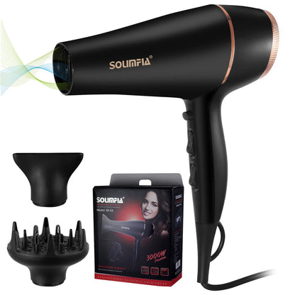 New Household Electric Hair Dryer with 5 Wind Temperature Settings and Negative Ion Hair Care High-Power Hair Dryer