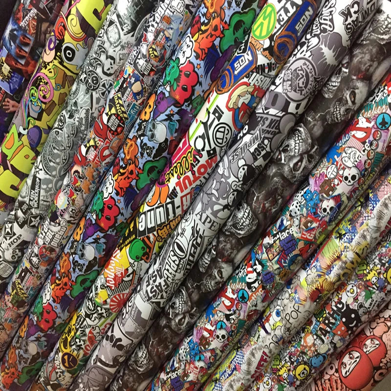 20/30/40/50/58X152CM Premium Graffiti Stickerbomb Vinyl Wrap Car Motorcycle Scooter Bike Wrapping Covers Decal Film