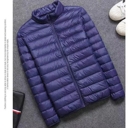 Lightweight Casual Hooded down Jacket Short Pure Color Men's Cotton Coat Warm Stylish Slim Fit Regular Length Spring Season