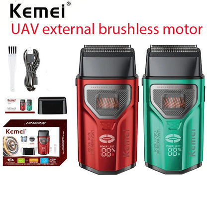 Kemei T299 Professional Barber Foil Shaver Bald Head Reciprocating Razor External Rotor Brushless Motor Beard Trimmer for Men