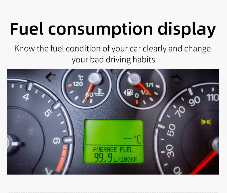 KWHUD HUD Head Up Display on Board Computer OBD2 Display Car Digital Speedometer Tacho Clock Oil Temperature Meters Turbo Gauges