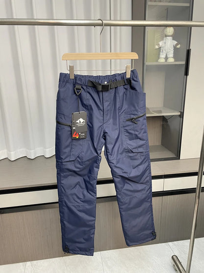 Men's Winter Outdoor Waterproof down Trousers 90 Goose down Workwear Long Pants Youth Fashion Casual  Color