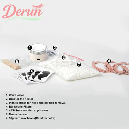 USB Mini Wax Heating Machine Wax Heater Kit  Melting Warmer Pot for Lips Eyebrow Nose Ear  Hair Remova For Men and Women