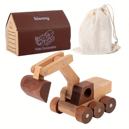 11-Piece Wooden Solid Wood Engineering Vehicle Series Toys and Gifts for Kids