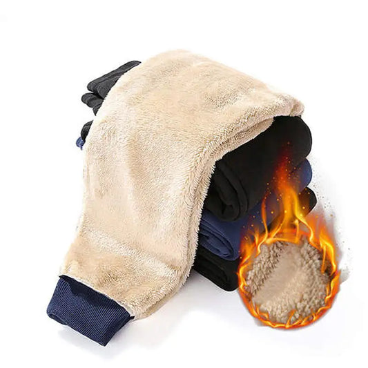 Mens Thick Fleece Thermal Trousers Outdoor Winter Warm Casual Pants Joggers