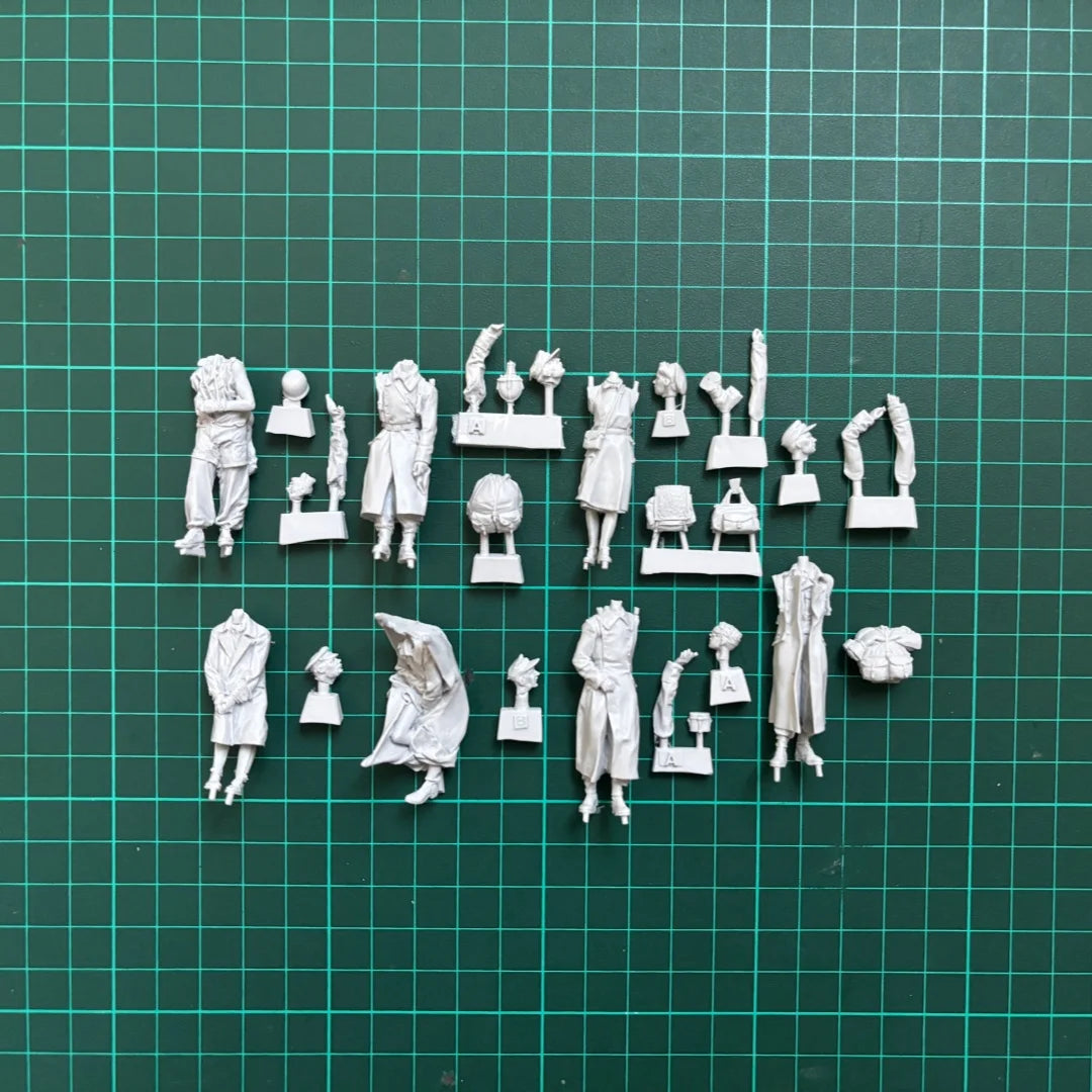 1/35 scale resin unpainted model kit, military theme, prisoners of war (7 people) unassembled and unpainted GK