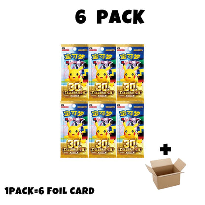 New Pokemon 30th Anniversary All Foil Cards Chinese Ver Booster Pack Special New PTCG Sealed FUR Pikachu Cards For Collection