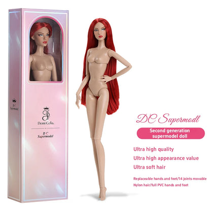 32cm Supermodel Figure Doll Multi-skin Tone Art Model With Straight/curly Hair Display Collectible Doll For Gifting & Collection