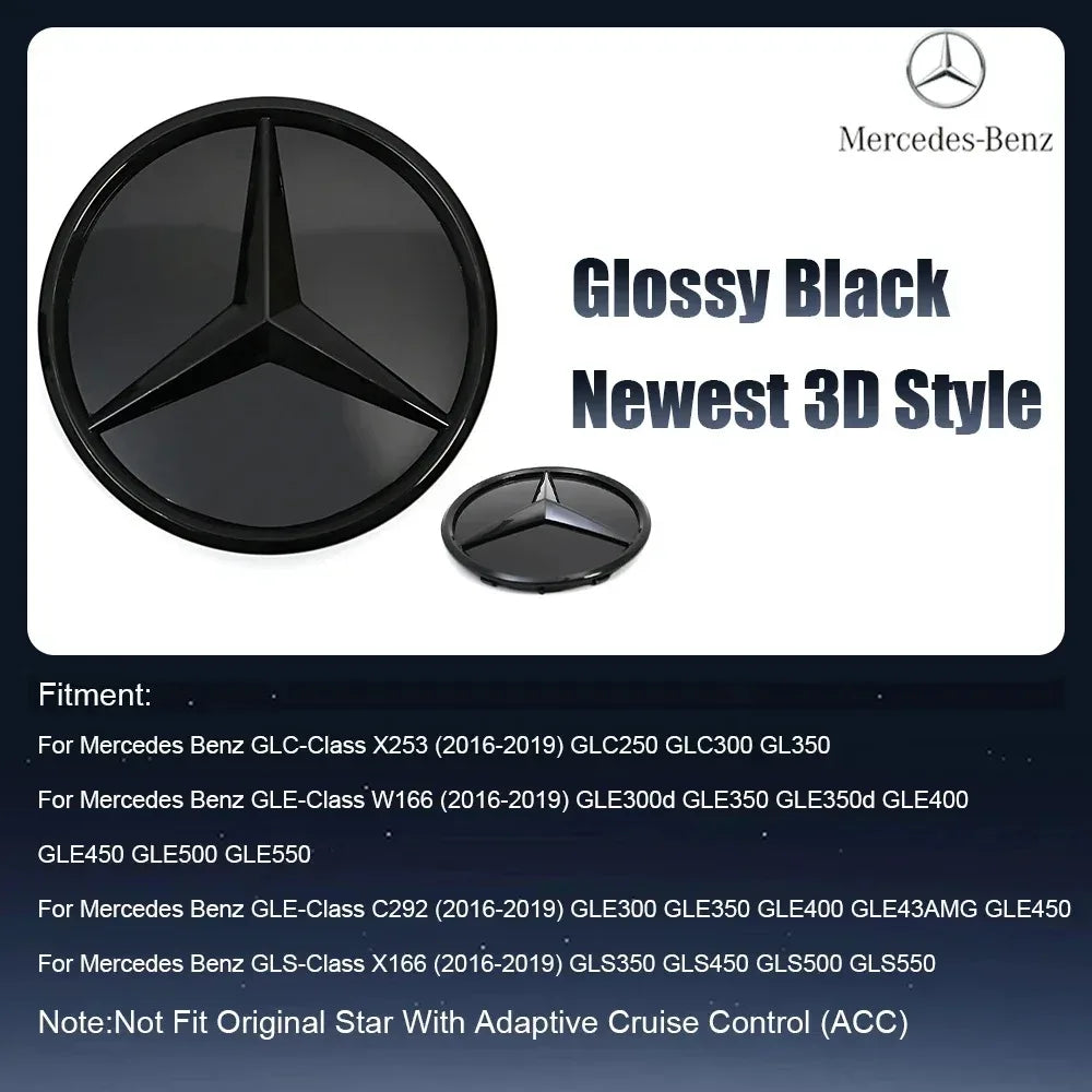 Front Grille LED Star Emblem Light Badge For Mercedes Benz GLC GLE GLS-Class 2016-2019
