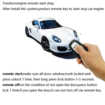 For Porsche Old Cayenne Year 2006-2009 Update Finger Push Button Start Stop  PKE Keyless Access Remote Starter Auto Lock Unlock