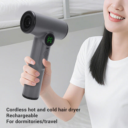 200W Cordless Hair Dryer USB Rechargeable Cold Hot Powerful Wind 15600mAh Battery Portable Hair Blow Dryer for Travel Camping