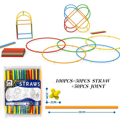 Soft Straw Magic Smart Stick Building Block Construction Puzzle Home School Children'S Toy Construction Puzzle Educational Toys