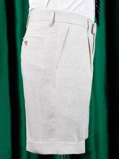 Office Men Work Summer Suit Shorts Japanese Style Solid Color High Street New Knee Length Trousers Male Straight Casual Shorts